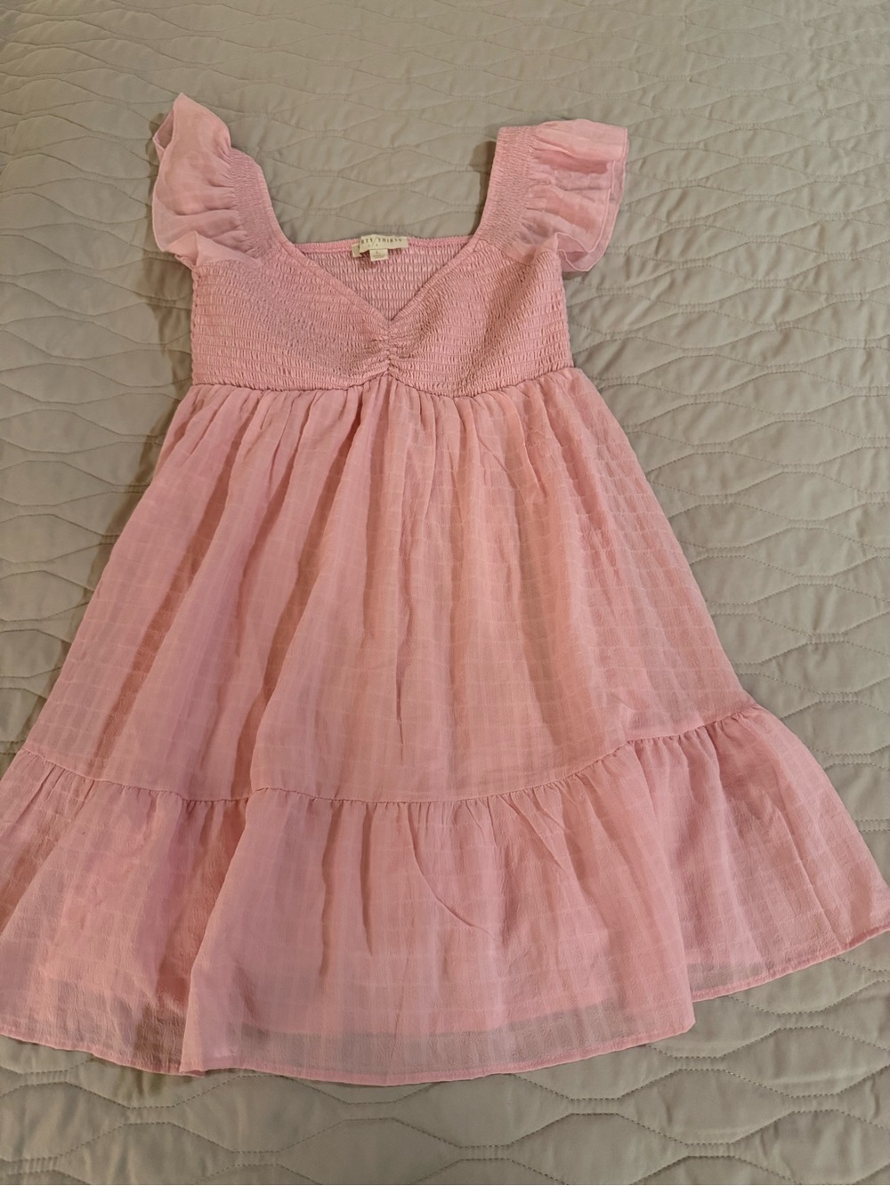 Pink Ruffle Sleeve Sundress - Picture 4 of 6